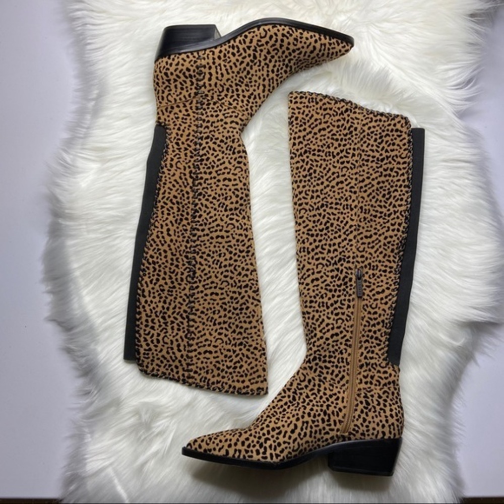 New 1 STATE Sage Leopard Print Over the Knee Boot - Picture 2 of 8